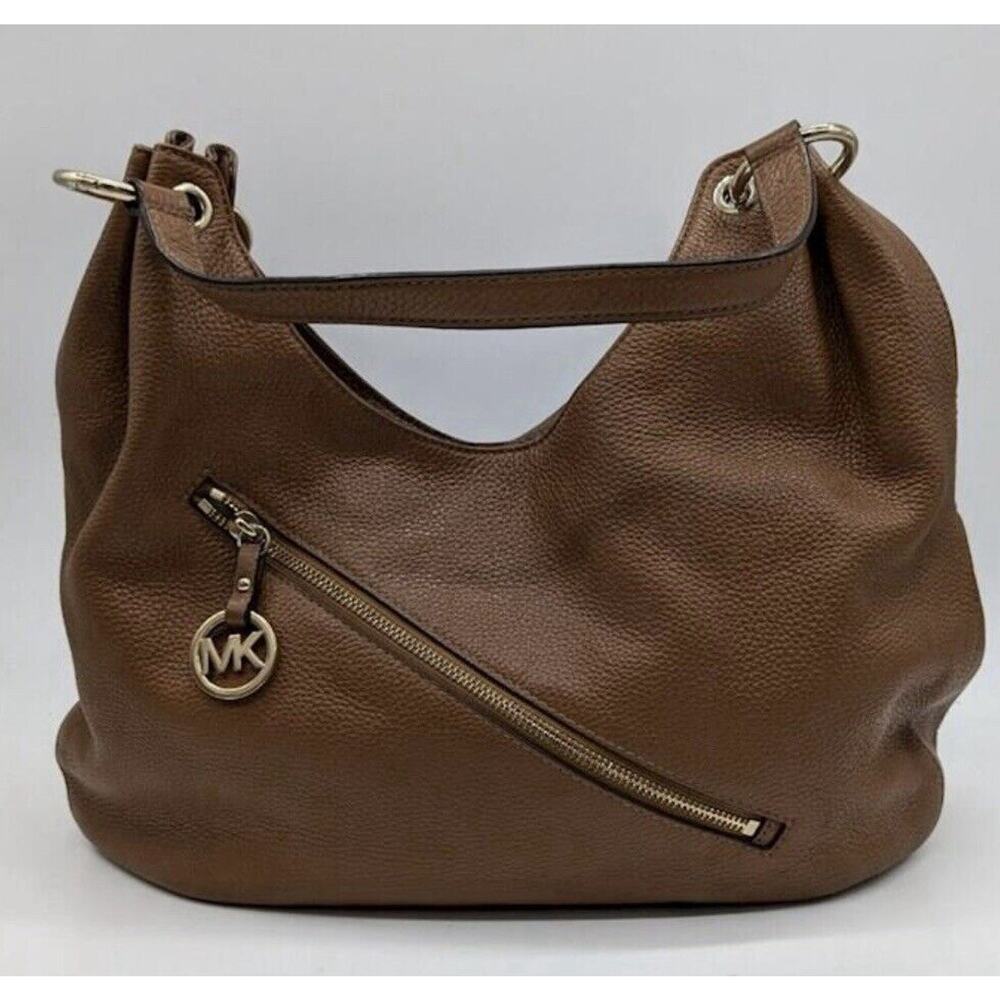 Authentic Michael Kors Tan Pebbled Leather Hobo Tote Shoulder Bag